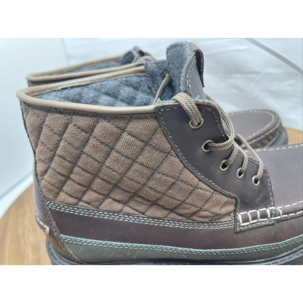 Cole Haan‎ Boots 8.5 M C20210 Pinch Brown Leather Lace Up Quilted Moc Ankle Mens